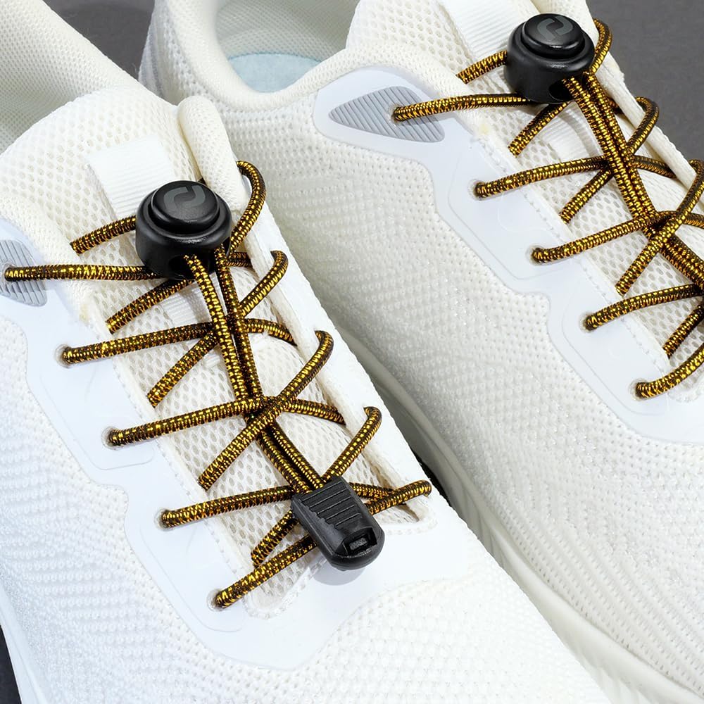 RJ-Sport Tieless Elastic Shoe Laces - Heavy Duty No Tie Shoelaces for Kids and Adult with Strong Lock and Speed Shoestrings