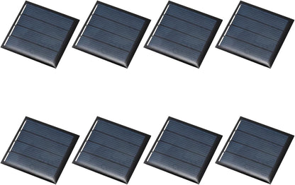 MECCANIXITY 8PCS 1.5V 0.09W 0.06A Mini Solar Panels for Solar Power, Small Solar Photovoltaic Cells Charge DIY Electric Toy Materials Solar System Kits, 1.18" x 1.18"