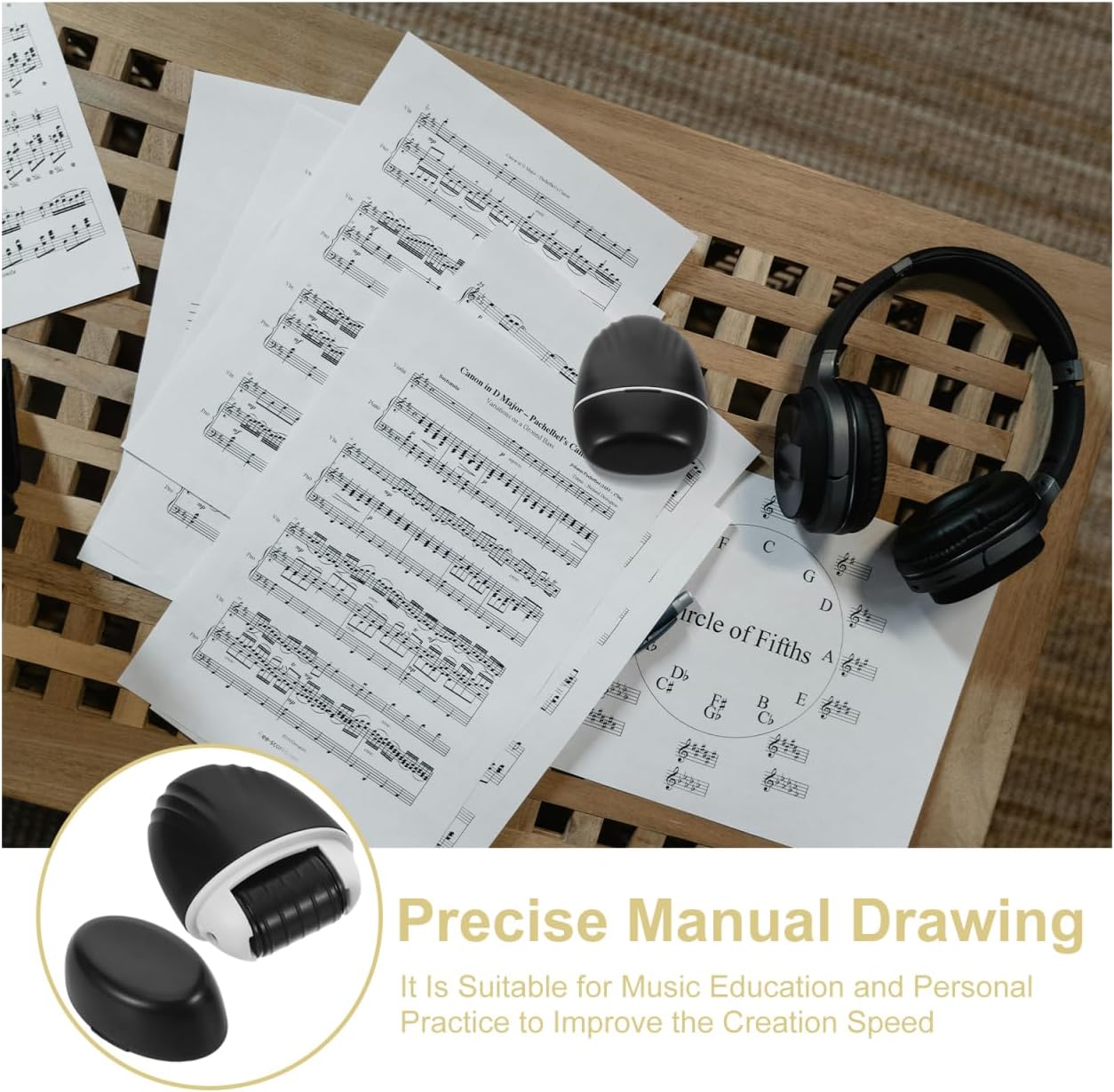 Five Lines Roller Stamp Self Inking Handwriting Tool for Music Notation for Piano Guitar Lessons Classroom Home Use Efficient Teaching Aid for Music Theory