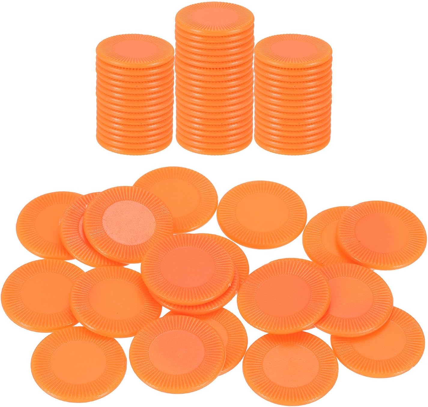 uxcell 64Pcs Plastic Poker Chips, 0.9 Inch Mini Bingo Chips Learning Counters Counting Counters Disks Markers Opaque Game Tokens for Game Play Math Counting, Red, Pattern