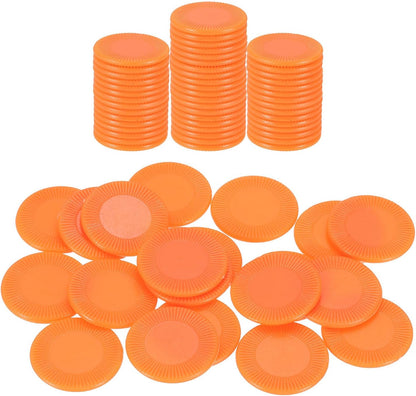uxcell 64Pcs Plastic Poker Chips, 0.9 Inch Mini Bingo Chips Learning Counters Counting Counters Disks Markers Opaque Game Tokens for Game Play Math Counting, Red, Pattern