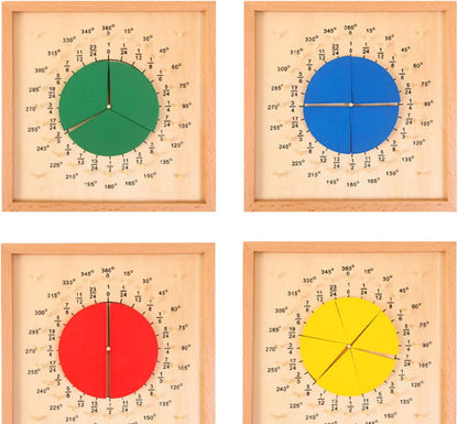 Montessori Fraction Circle Board, Wooden Math Manipulatives for Kids Early Learning