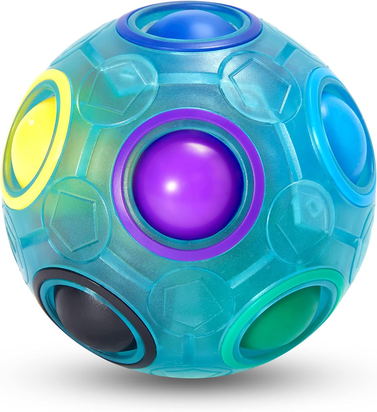 Vdealen Magic Rainbow Puzzle Ball, Fidget Ball Puzzle Brain Teaser Fidget Toy for Boys & Girls- Birthday Party Easter Valentines Christmas Stocking Stuffers for Kids Teen & Adults(Off White)