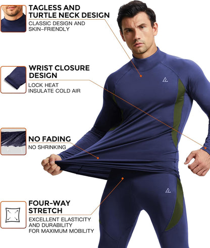 CL convallaria Thermal Underwear Long Johns Set Mens Winter Gift Hunting Gear Sport Base Layer Bottom Top - Colors A
