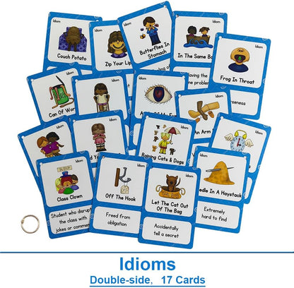 Lilias Irregular Past Tense Verbs English Grammar Double-Side Learning Flash Cards - 24 Card Set for Homeschool, Preschool, Primary School, ESL, Autism, Vocabulary Building