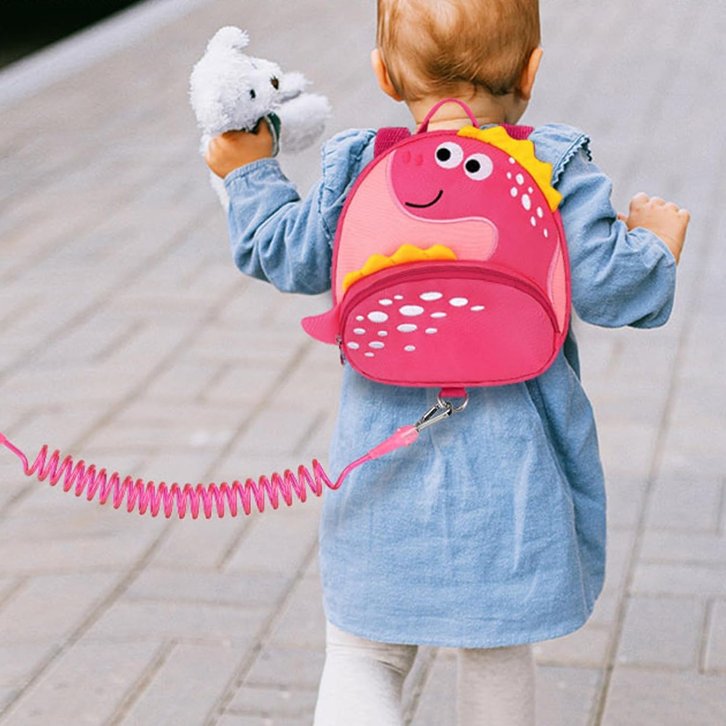 Accmor Toddler Harness Backpack Leash, Cute Dinosaur Backpacks with Anti Lost Wrist Link, Cute Mini Child Backpack Wristband Tether Strap and Protection Leashes for Boys Girls Aged 1-3 Years