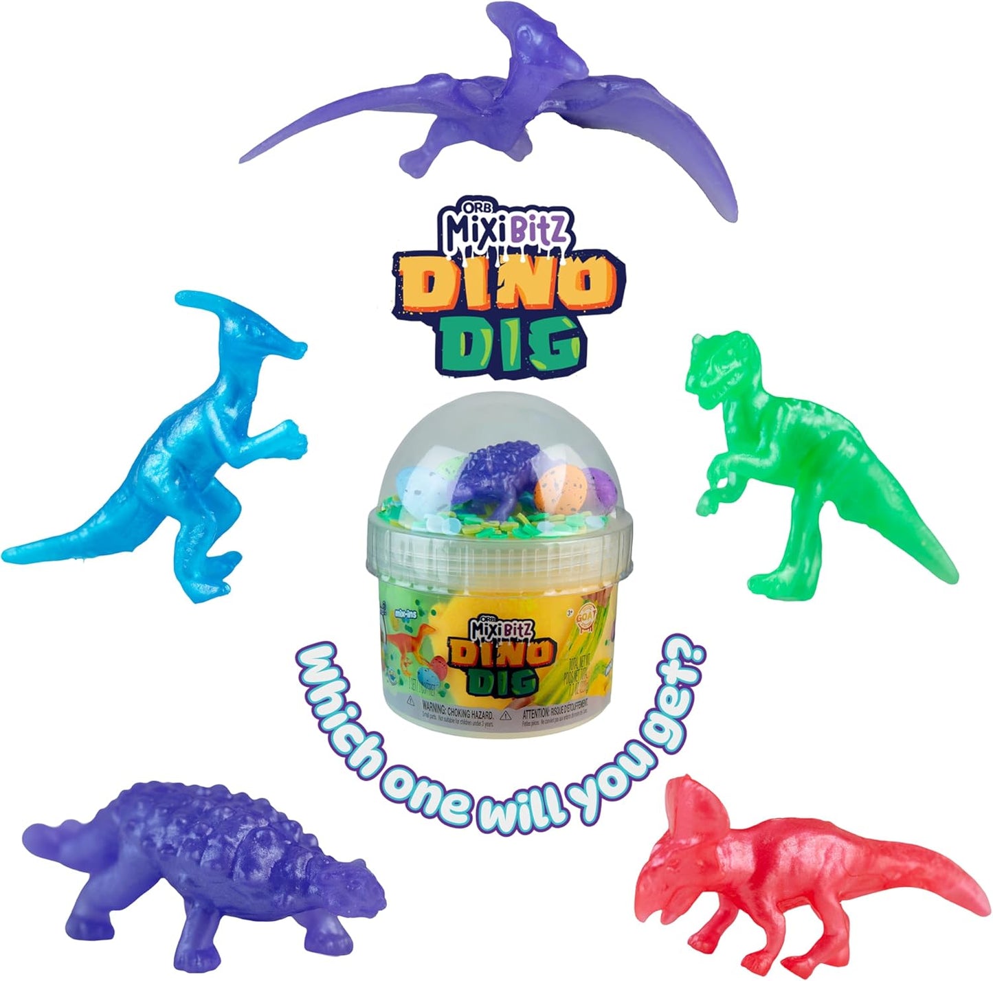 ORB Goat MixiBitz Adventure 3 Pack Slime Kit for Kids - Randomly Assorted Themed Toy with Each Traditional, Cloud, and Butter Slime - Slimi Sea, Safari, and Dino Dig Themes - Fun Party Favors, Gifts