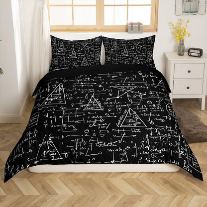 Erosebridal Science Theme Bedding Set Queen Size for Boys Girls Chemistry Periodic Table Print Duvet Cover Chemical Subject Theme Comforter Cover Teens Kids Math Science Atyle Bedspread Cover 3 Pcs