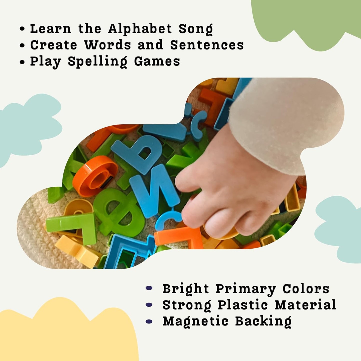 Good Ground Russian Magnetic Alphabet Letters, Educational Learning Toy for Kids, Play on Fridge, Magnetic Board, 2 Sets Russian Letters 66 Total Letters