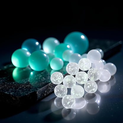 10Pcs Glass Marbles Glow in The Dark Multi-Color Luminous Marbles Marble Games and DIY Home Decoration Marble Runs Learning and Education (0.47 inch) (Green)