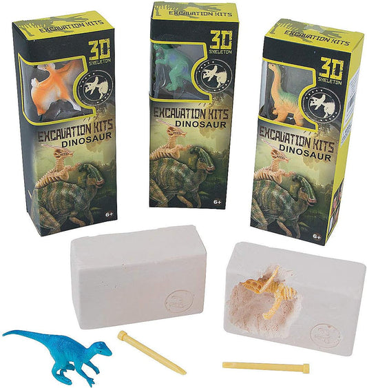 Fun Express Dino Excavation Kits - 36 Total Dig Up Toys - Dinosaur Party Favors, Gifts and Handouts