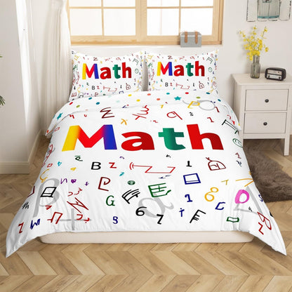 Erosebridal Science Theme Bedding Set Queen Size for Boys Girls Chemistry Periodic Table Print Duvet Cover Chemical Subject Theme Comforter Cover Teens Kids Math Science Atyle Bedspread Cover 3 Pcs