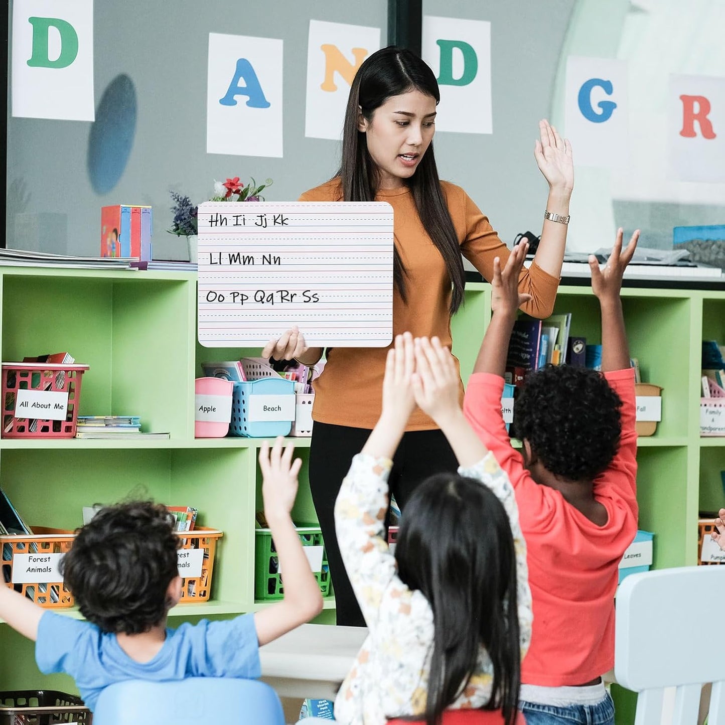 24 Pack 9"x12" Double Sided Whiteboard Lined Dry Erase Boards for Kids Ruled Writing Board with Whiteboard Eraser Handwriting Practice for Students Small White Board with Lines