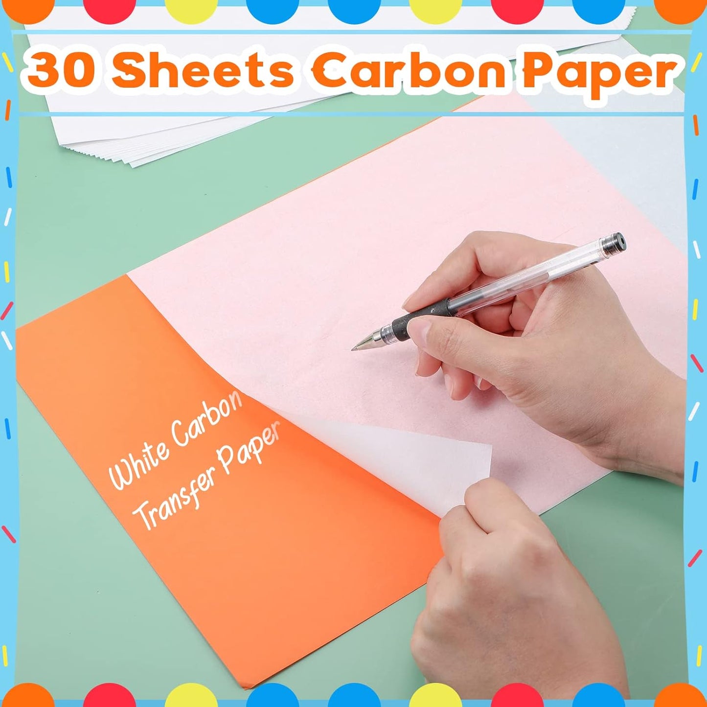 Outus 30 Pack Carbon Papers for Tracing, Graphite Carbon Copy Tracing Paper for Canvas Wood (30 Pack, 8.5 x 11 Inches)