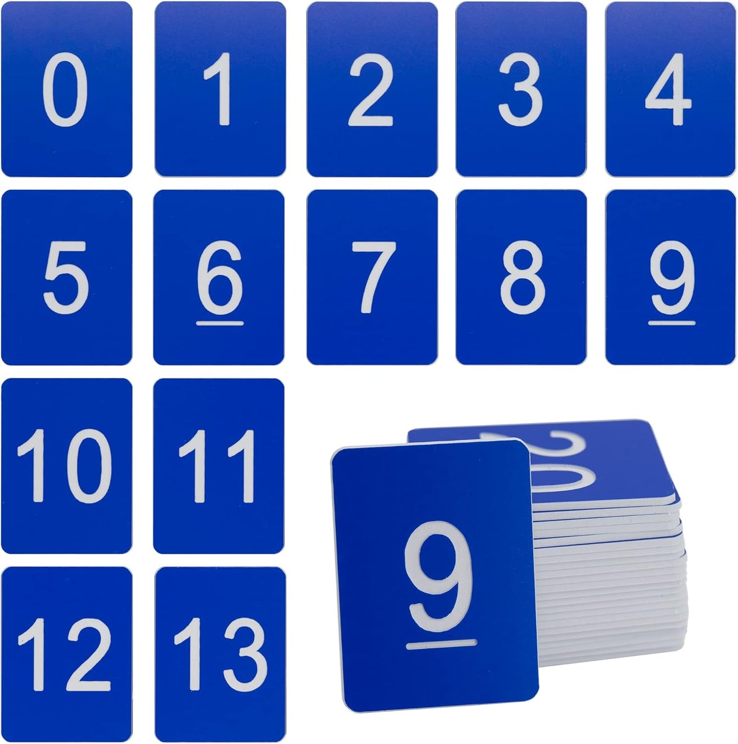 StayMax Rectangle Plastic Numbered Tags Number Disc Number Token (0-25, Blue)