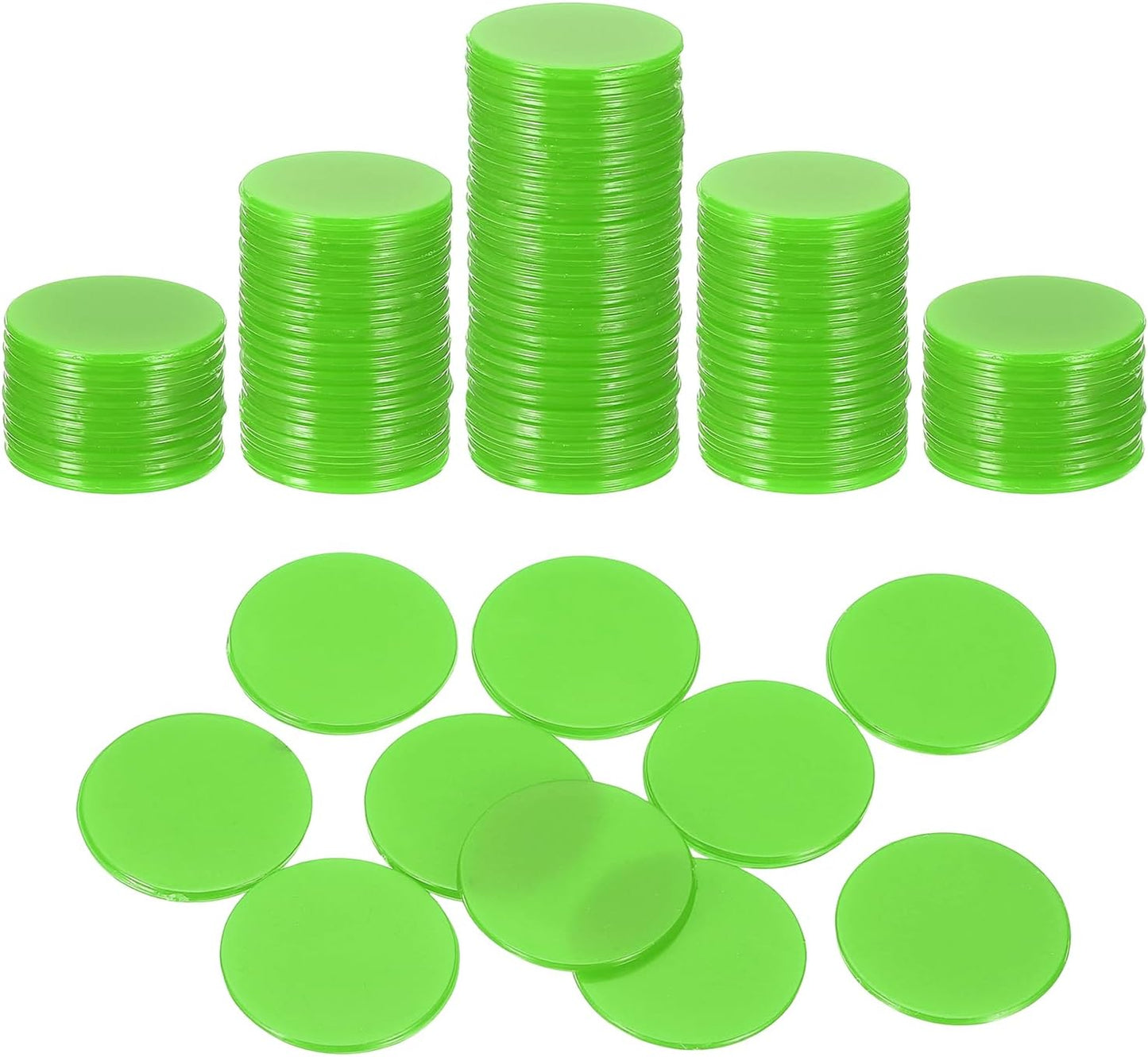 uxcell 100Pcs 1 Inch Poker Chips, Plastic Bingo Chips Learning Counters Counting Counters Disks Markers Opaque Game Tokens for Game Play Math Counting, Purple, Flat