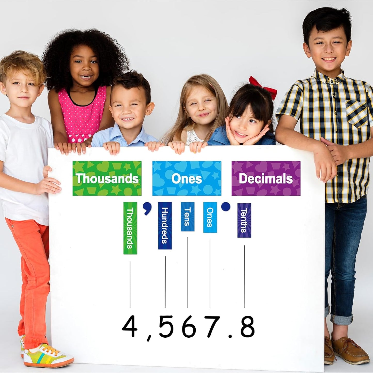 29Pcs Magnetic Place Value Chart Place Value Manipulatives Place Value Pocket Magnets Magnetic Base 10 Blocks Magnets Math Manipulatives Base Ten Kit for Classroom Wall Teacher Kids Decorations