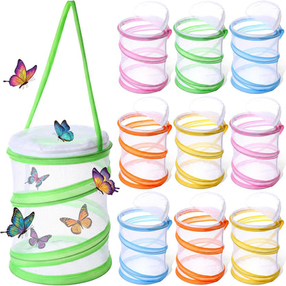 Sherr Mini Butterfly Habitat Cage Clear Mesh Butterfly Net Cage Container Foldable Terrarium, 6.2x7.1inch