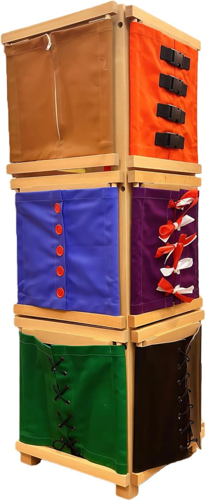 Premium Montessori Shoe Lacing Dressing Frame – Solid Beechwood & Leather Practical Life Material, Learn to Tie Shoelaces, Fine Motor Skills Self-Care Activity for Kids, Homeschool Classroom Ages 3-6