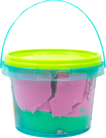 SLIMYSAND by Horizon Group USA, 1.5 Lbs of Stretchable, Expandable, Moldable Cloud Slime, Non Stick, Slimy Play Sand in A Reusable Bucket, Blue- A Sensory Activity , Light Blue