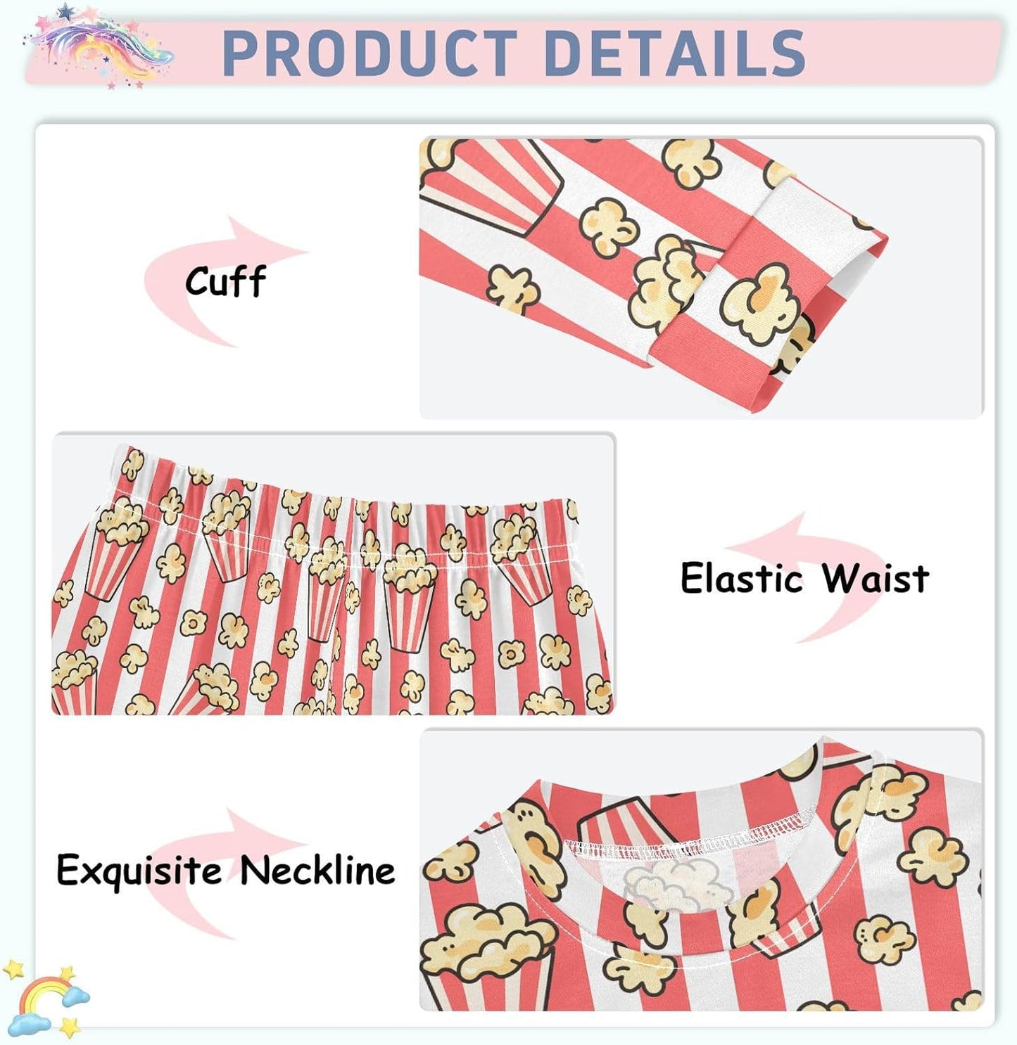 ALAZA Shark Starfish Palm Tree 2 Piece Pajama Set Long Sleeve Top and Pants Sleepwear Unisex - Colors A