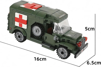 General Jim's Military Building Blocks US Army Ambulance WW2 (World War 2) Brick Building Vehicle - Military Ambulance Building Blocks Set for WWII or Brick Building Enthusiasts