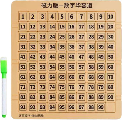 Slide Puzzle 1-99 Number Magnetic Educational Counting Toy - Doodle Board with Pen for Boys Girls Teens | Fun Learning Game for Easter Travel Christmas Holidays and Skill Development
