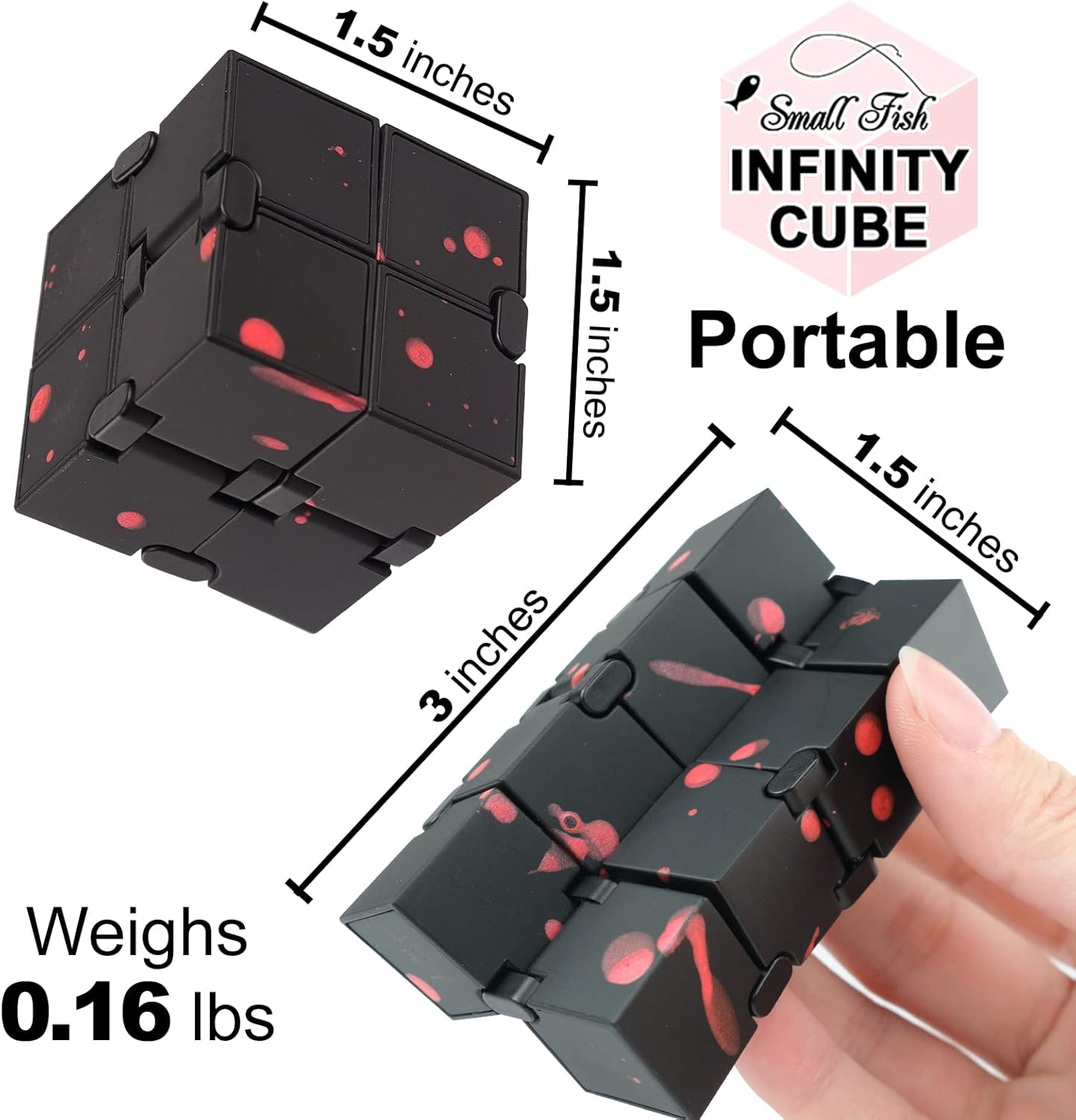 Infinity Cube Sensory Fidget Toy, EDC Fidgeting Game for Kids and Adults, Cool Mini Gadget Best for Calming and Stress Relief and Kill Time, Autism Toys Dementia Gift Stocking Stuffers