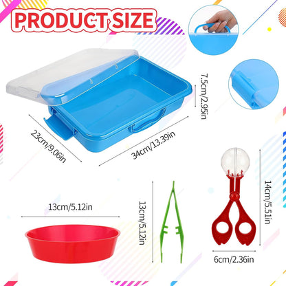 320 Pcs Sensory Bin Fillers Include 200 Pompoms 60 Simulated Ice Cubes 42 Resin Axolotl 12 Cups 4 Tweezers 2 Clips Fine Motor Skills Toys Set Sensory Table Filler