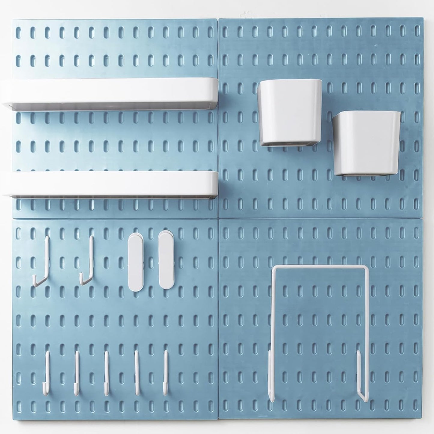 8-Pack 22"x44" Plastic Pegboard Panels Durable Modular Organizer Boards for Wall Storage, Garage, Workshop & Craft Room – Lightweight & Easy to Install