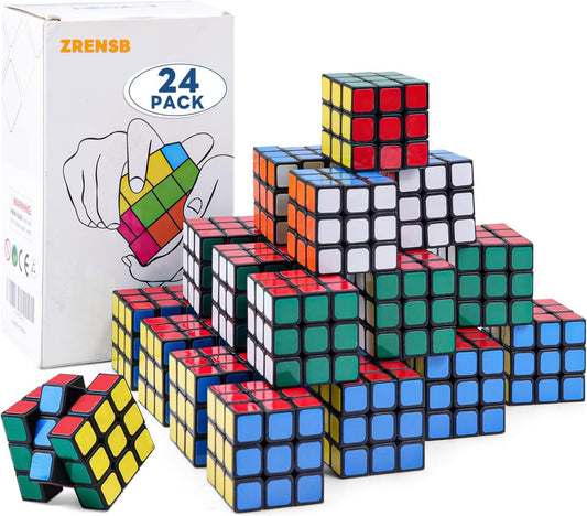 12 Pack Mini 3x3 Cube Puzzle, 1.18 Inch Small Twisty Brain Teaser, Pocket Size Magic Cube Toy for Kids, School Rewards & Classroom Prizes, Birthday Party Favors
