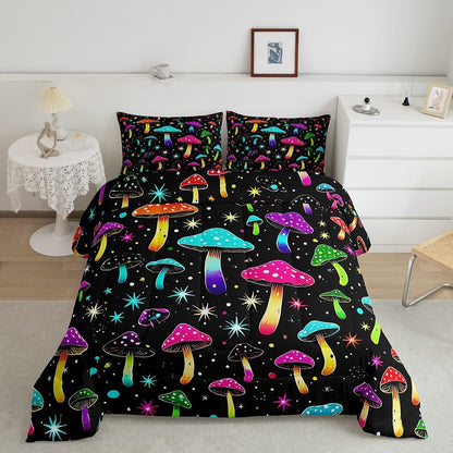 Erosebridal Drum Kit 3D Print Kids Comforter Sets Rock Music Themed Full Bedding Set for Boys Girls Musical Pattern Comforter Set,Colorful Retro Style Quilt Duvet 3 Pcs