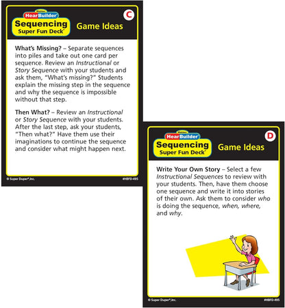 Super Duper Publications | HearBuilder Sequencing Flash Card Fun Deck | Educational Learning Resource for Children