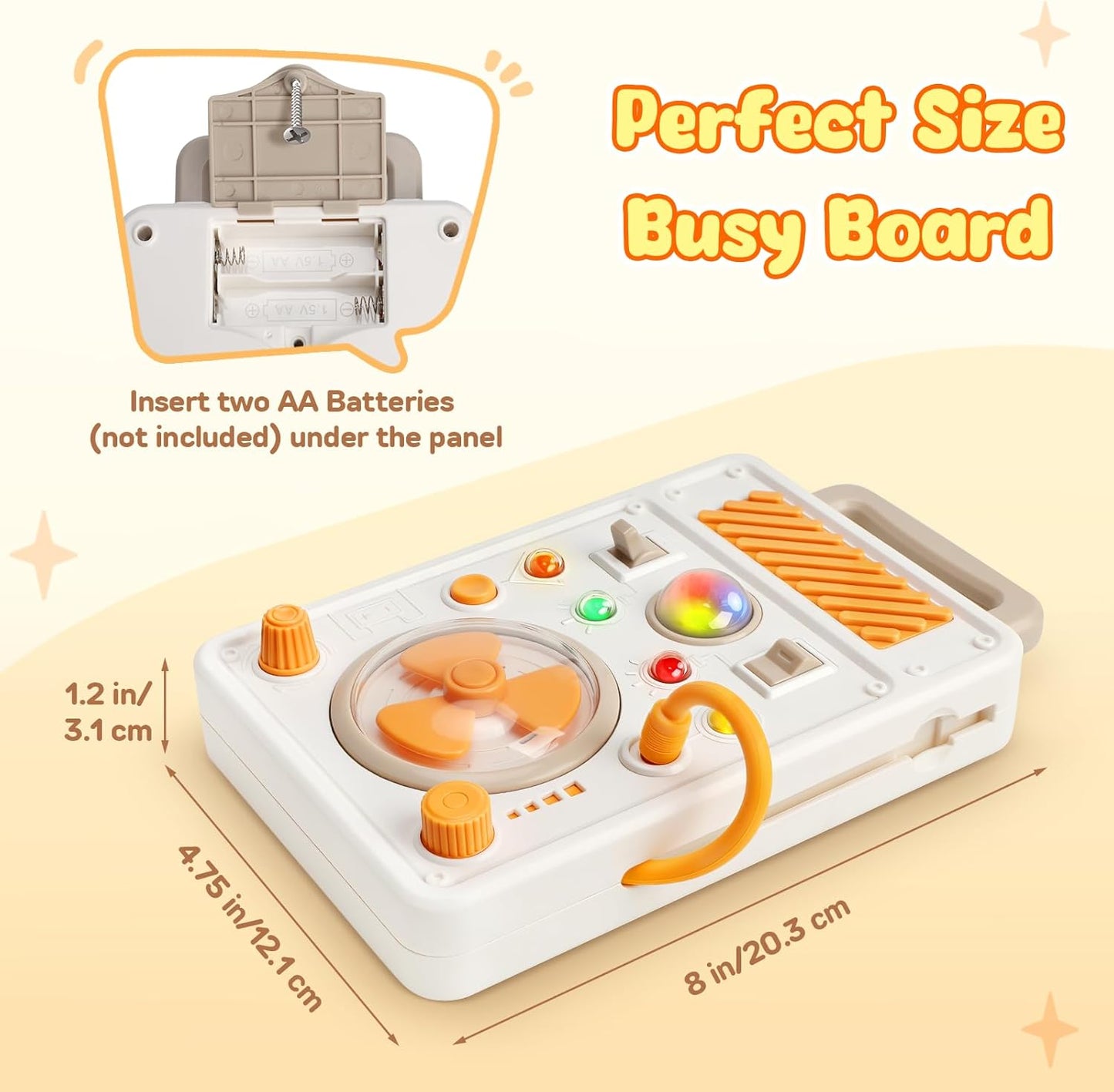 Montessori Busy Board Toys for Toddlers 1-3 Years Old, LED Light Sensory Toy, Toddler Educational Travel Toy with Switches, Fine Motor Skill Development Toy, 1 Year Old Boy & Girl Gifts
