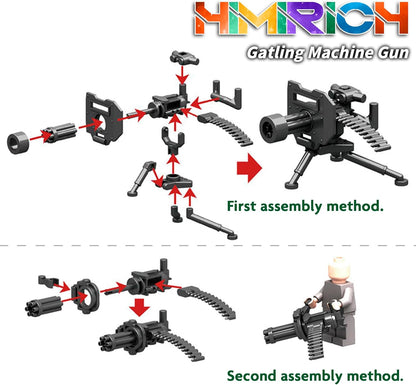 Weapons Pack Military Toy Set Building Blocks Model for Soldier Figures, Army Equipment Gear Kit Pieces and Parts Accessories Compatible with Major Brand