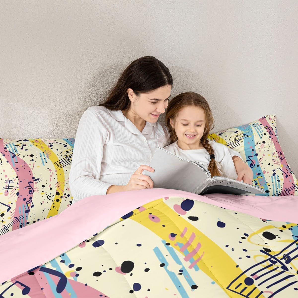 Erosebridal Drum Kit 3D Print Kids Comforter Sets Rock Music Themed Full Bedding Set for Boys Girls Musical Pattern Comforter Set,Colorful Retro Style Quilt Duvet 3 Pcs