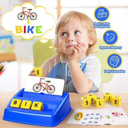 Toys for 3-8 Year Olds Boys Girls, Matching Letter Game Educational Games for Kids Ages 3-8 Easter Birthday Gifts for 3-8 Year Olds Boys Girls Preschool Kindergarten Educational Spelling Toys Green
