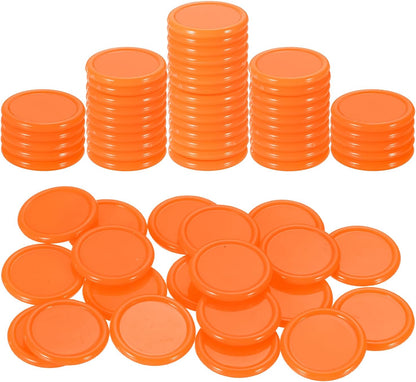 uxcell 100Pcs 0.8 Inch Plastic Poker Chips, Mini Bingo Chips Learning Counters Counting Counters Disks Markers Opaque Game Tokens for Game Play Math Counting, Yellow
