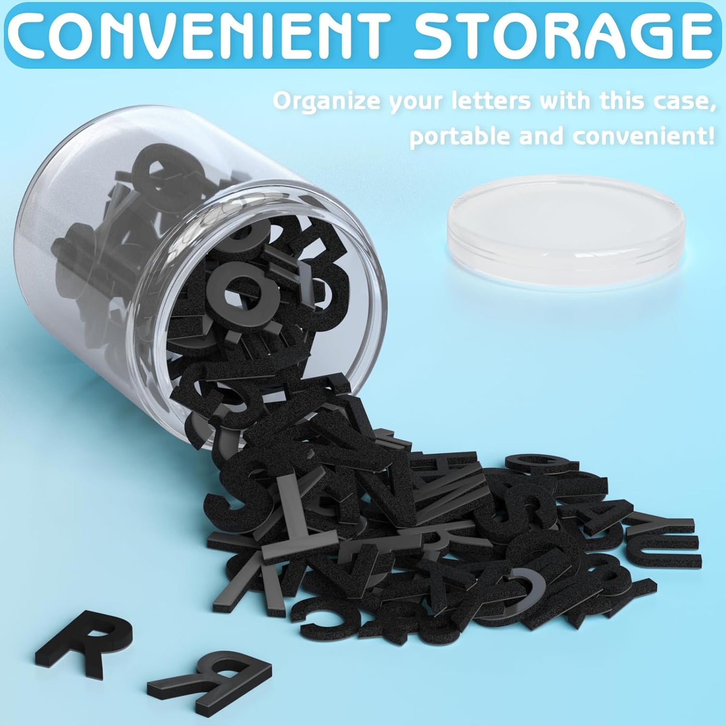 Decorative Magnetic EVA Alphabet Letters for Refrigerator/White Board (117pcs Letters Black)
