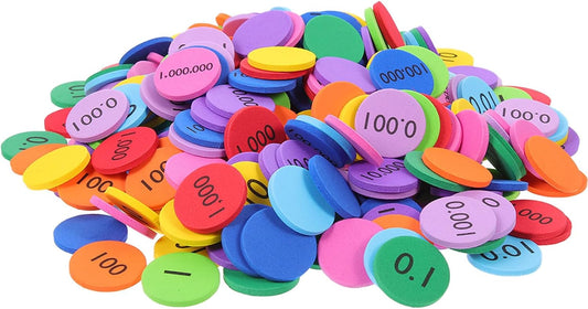 Uonlytech Eva Foam Place Value Counting Chips for Kids Base 10 Math Education Materials for Classroom and Home Learning (Pack of 300)