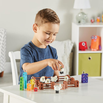 Learning Resources Resources-HM96093UK Numberblocks MathLink Cubes Sheep Counting Set, 3-6, Number Toys, Farm Game, Includes 10 Math Activities, Multicolor (HM96093-UK)