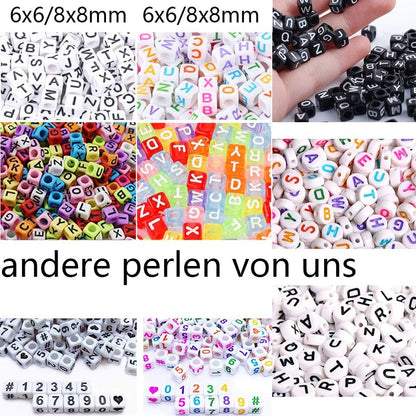 DAHI 400PCS Cube Letter Beads 8mm Alphabet Bead Colorful A-Z Acrylic Letter Beads for Jewelry Making (Color White 8x8mm)