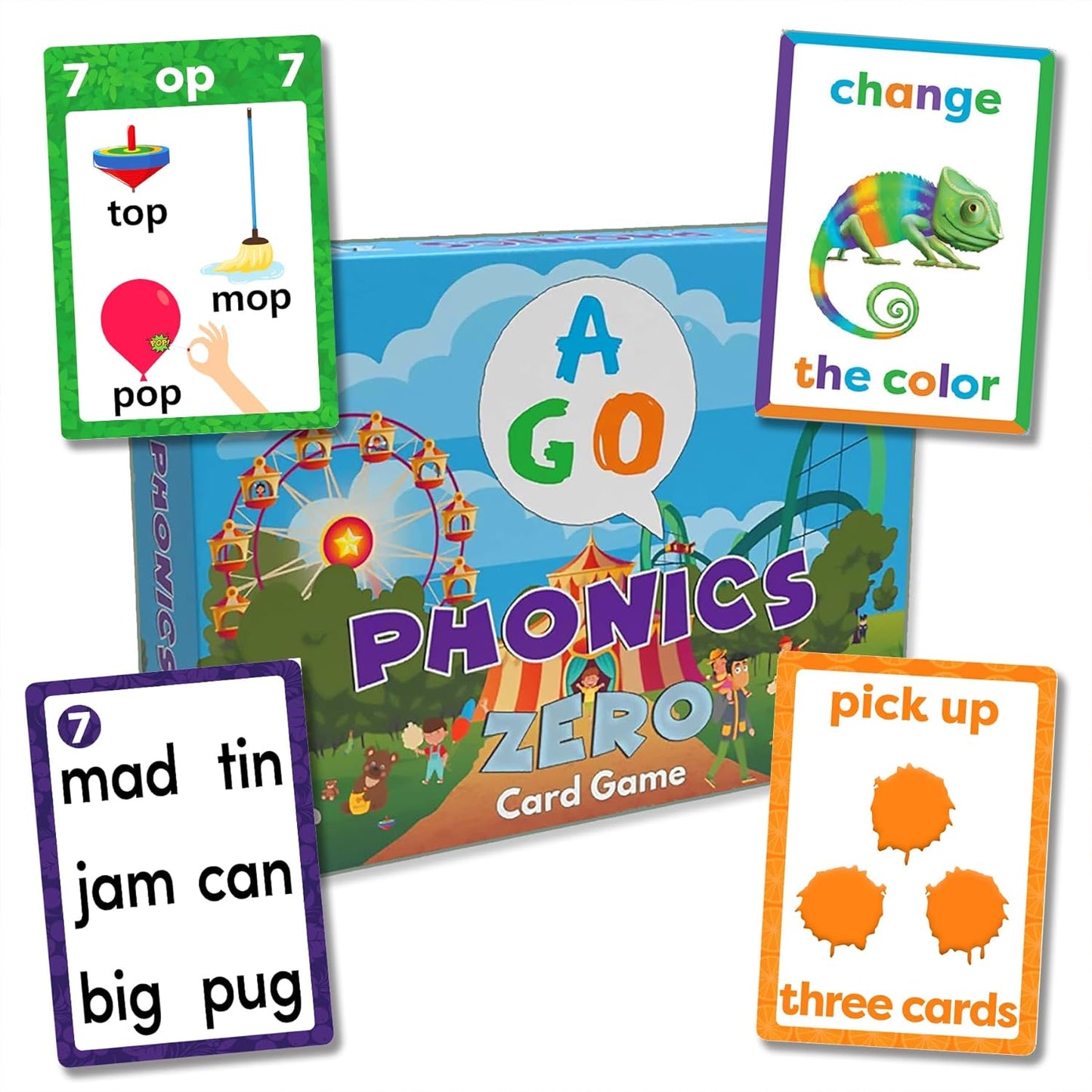 AGO Phonics Card Game - Advanced Set (Levels 4 and 5) A Fun Game to Build Phonics and Reading Skills. Learn Tricky phonemes (digraphs/dipthongs/Word Families/Silent Letters & More!)