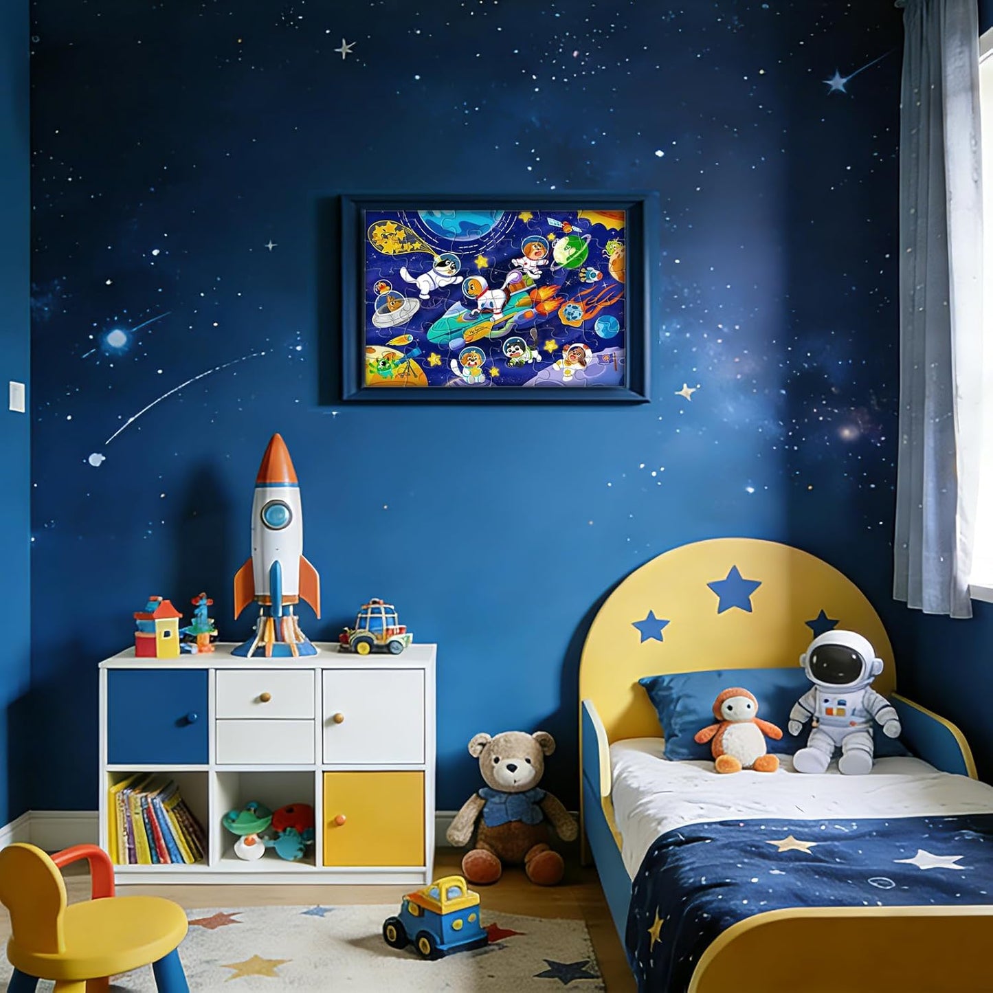 GIVEITALL Jigsaw Puzzles for Kids Ages 3-5 6-8 8-10 Year Old,Dog Planet Floor Puzzle 36 Pieces Enlightening Game Creative Gifts for Boys Girls (Dog)