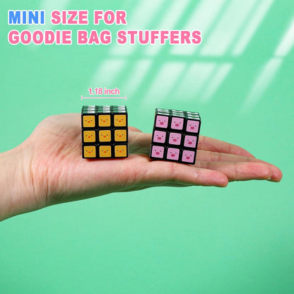 48 Pack Mini Cube Bulk, 1.18 Inch 3x3x3 Small Puzzle Cubes Set, Birthday Party Favors, Classroom Rewards Prizes, Stocking Stuffers, Easter Basket Fillers for Kids