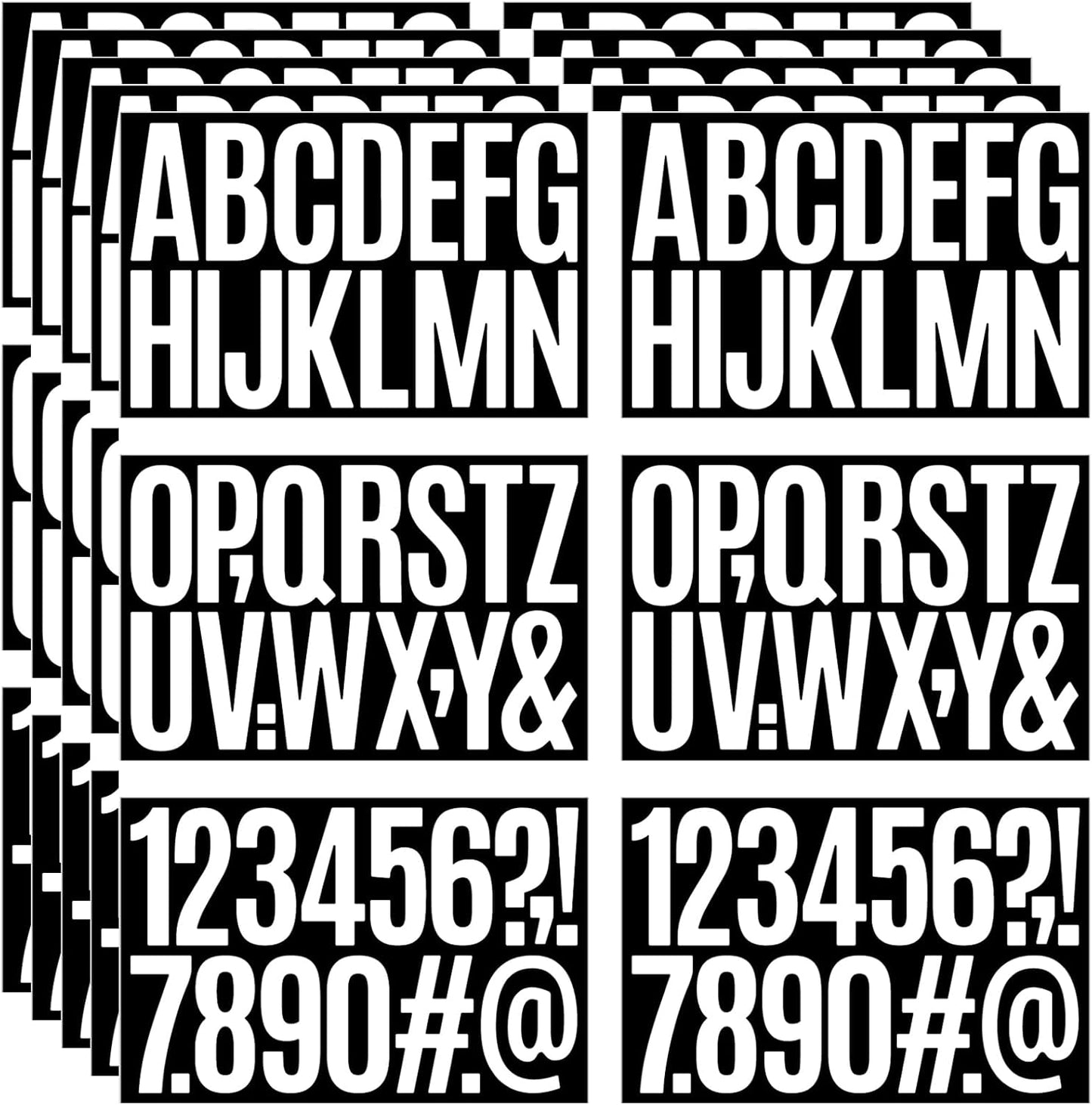 480 Pcs Waterproof 3" Vinyl Alphabet & Number Stickers - Self-Adhesive for Mailboxes, Windows, Doors, Signs, Vehicles & More, Black