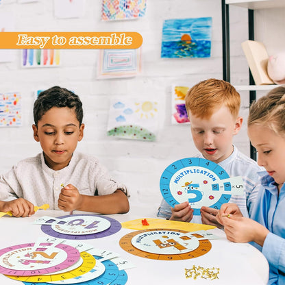 Cinrobiye Math Multiplication Game Multiplication Spinning Game 12Set Learning & Education Activities Cards for Classroom Must Haves Homeschool Supplies Multiplication Machine Rewards Prizes
