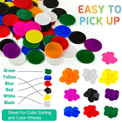 Coopay 600 Pieces Plastic Poker Chips Learning Counters Disks Bingo Chip Counting Discs Markers for Math Practice and Poker Card Game Tokens, Teaching Rewards, 38 mm/ 1.5 Inches (Red)