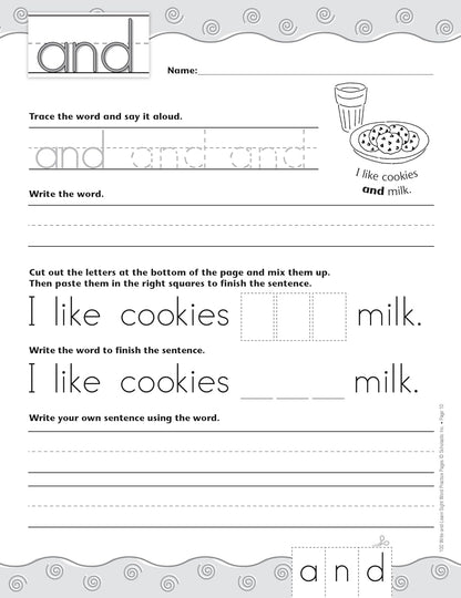 100 Write-and-Learn Sight Word Practice Pages: Engaging Reproducible Activity Pages That Help Kids Recognize, Write, and Really LEARN the Top 100 High-Frequency Words That are Key to Reading Success