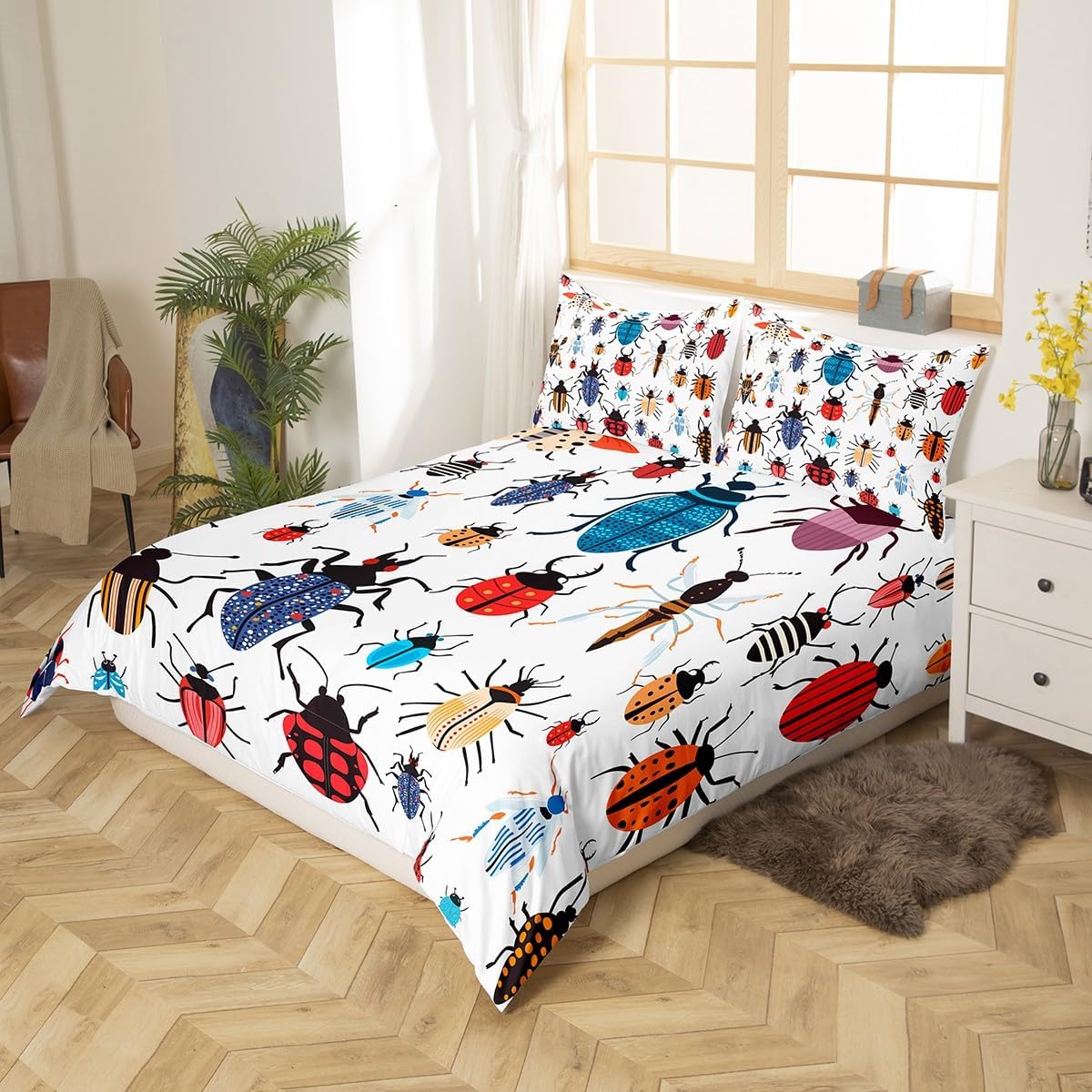 Drum Kit Duvet Cover,Kids Musical Instruments Bedding Set,Rock Music Comforter Cover for Boys Girls Room Decor,Neon Lighting Lightweight Bedspread Cover Twin Size with 1 Pillow Case(No Comforter)